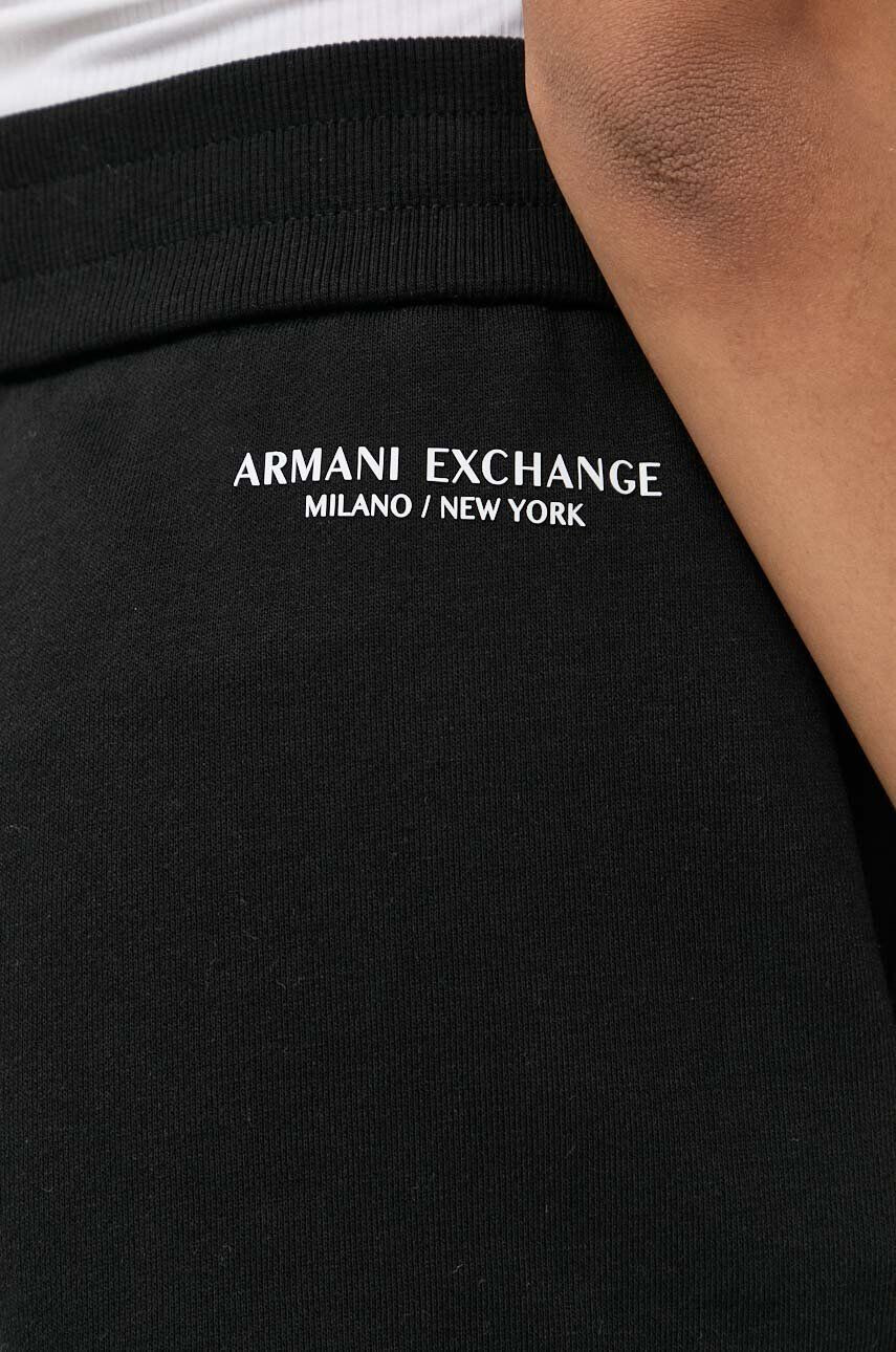 Armani Exchange Къс панталон в черно с изчистен дизайн с висока талия - Pepit.bg