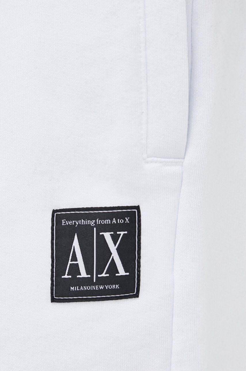 Armani Exchange Памучен къс панталон мъжко в бяло - Pepit.bg