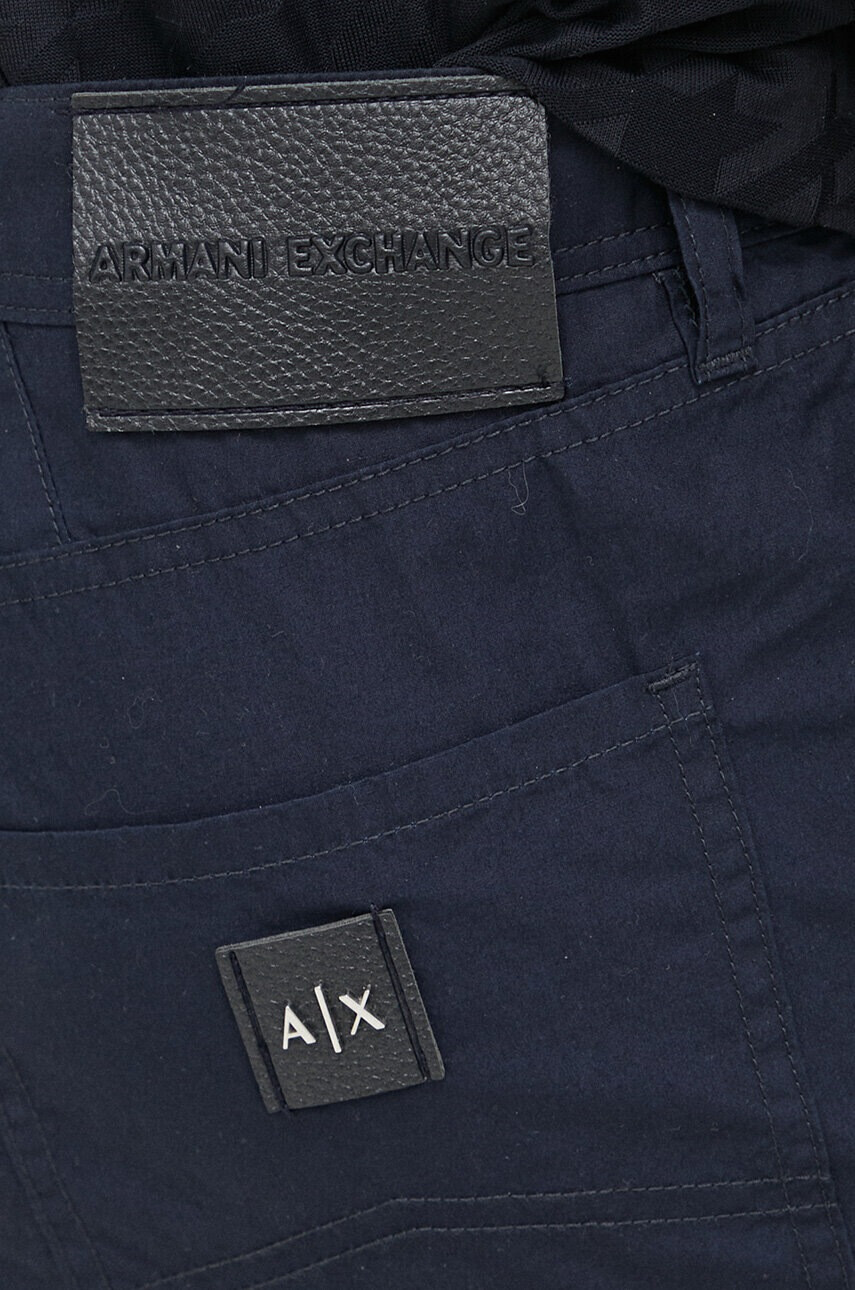 Armani Exchange Памучен къс панталон в тъмносиньо - Pepit.bg