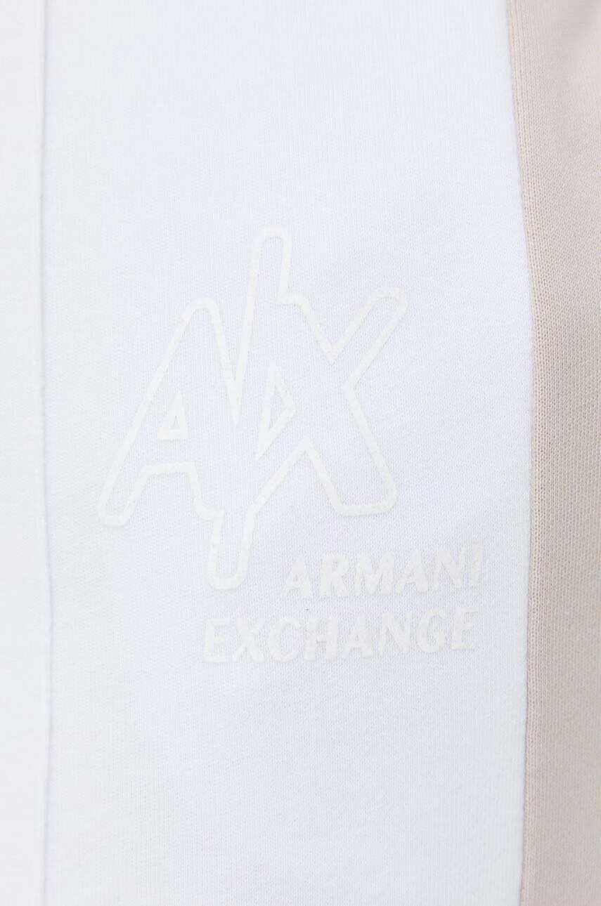 Armani Exchange Памучен спортен панталон в бяло с принт - Pepit.bg