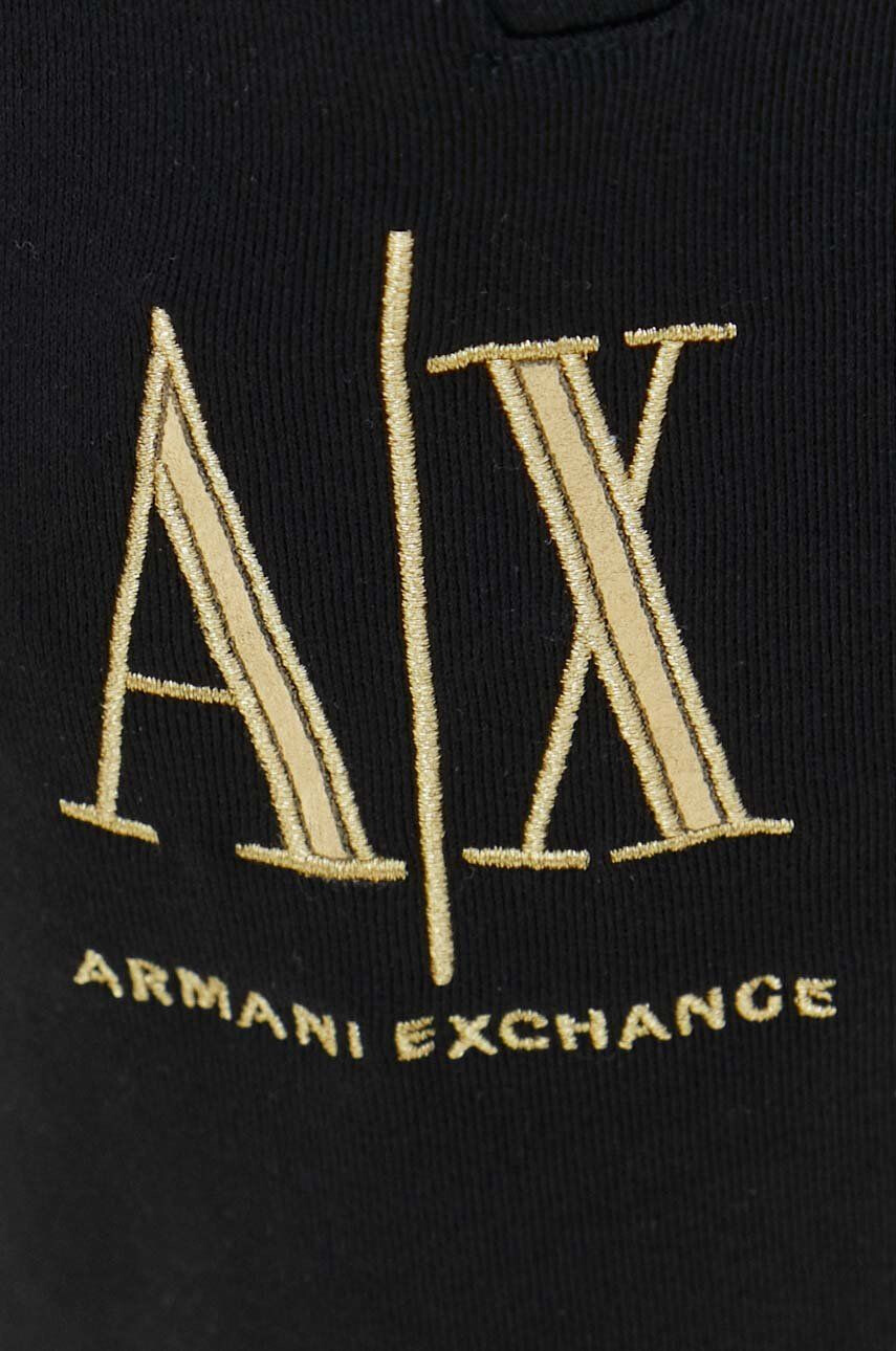 Armani Exchange Памучен спортен панталон в черно с изчистен дизайн - Pepit.bg