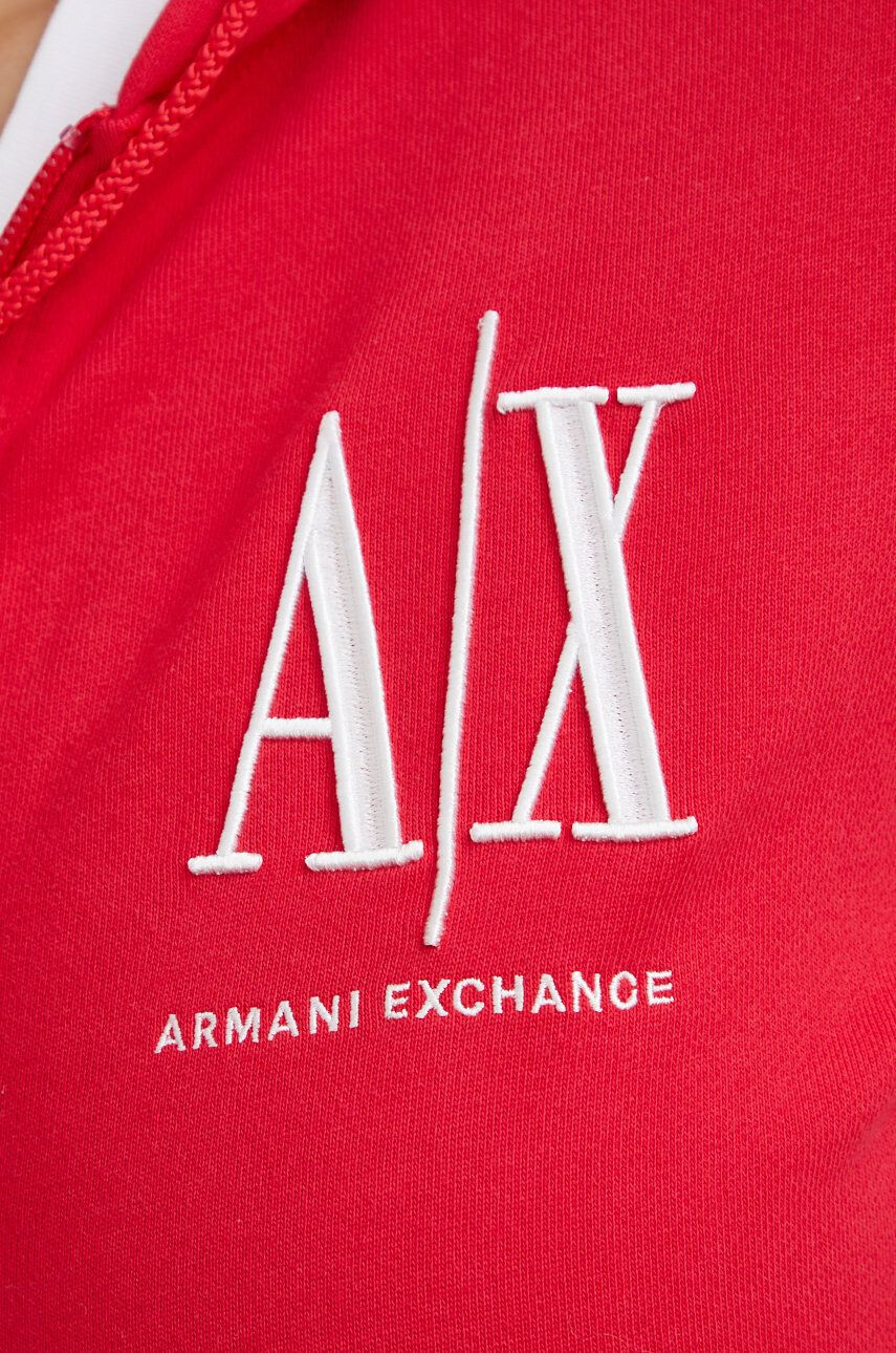 Armani Exchange Памучен суичър в червено с изчистен дизайн - Pepit.bg