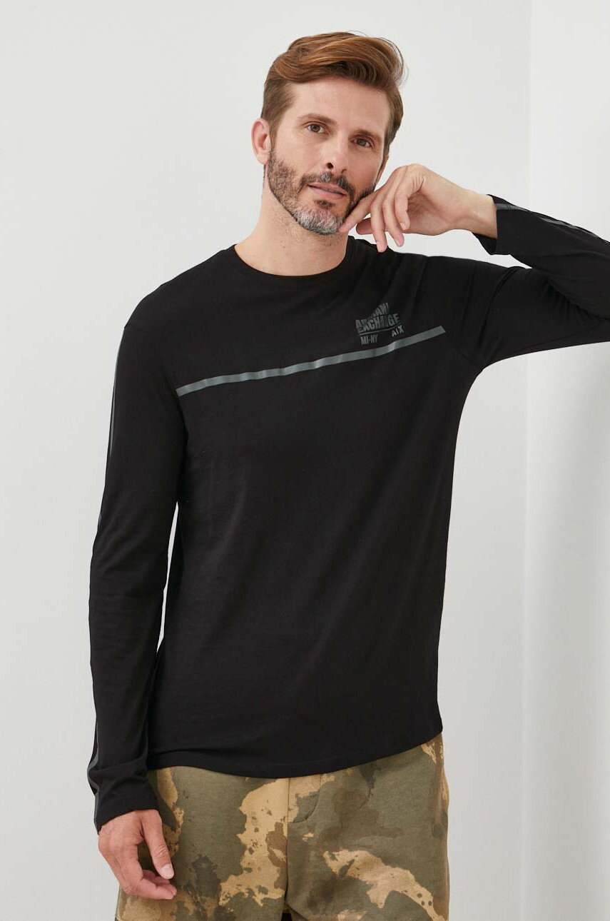 Armani Exchange Памучна блуза с дълги ръкави - Pepit.bg