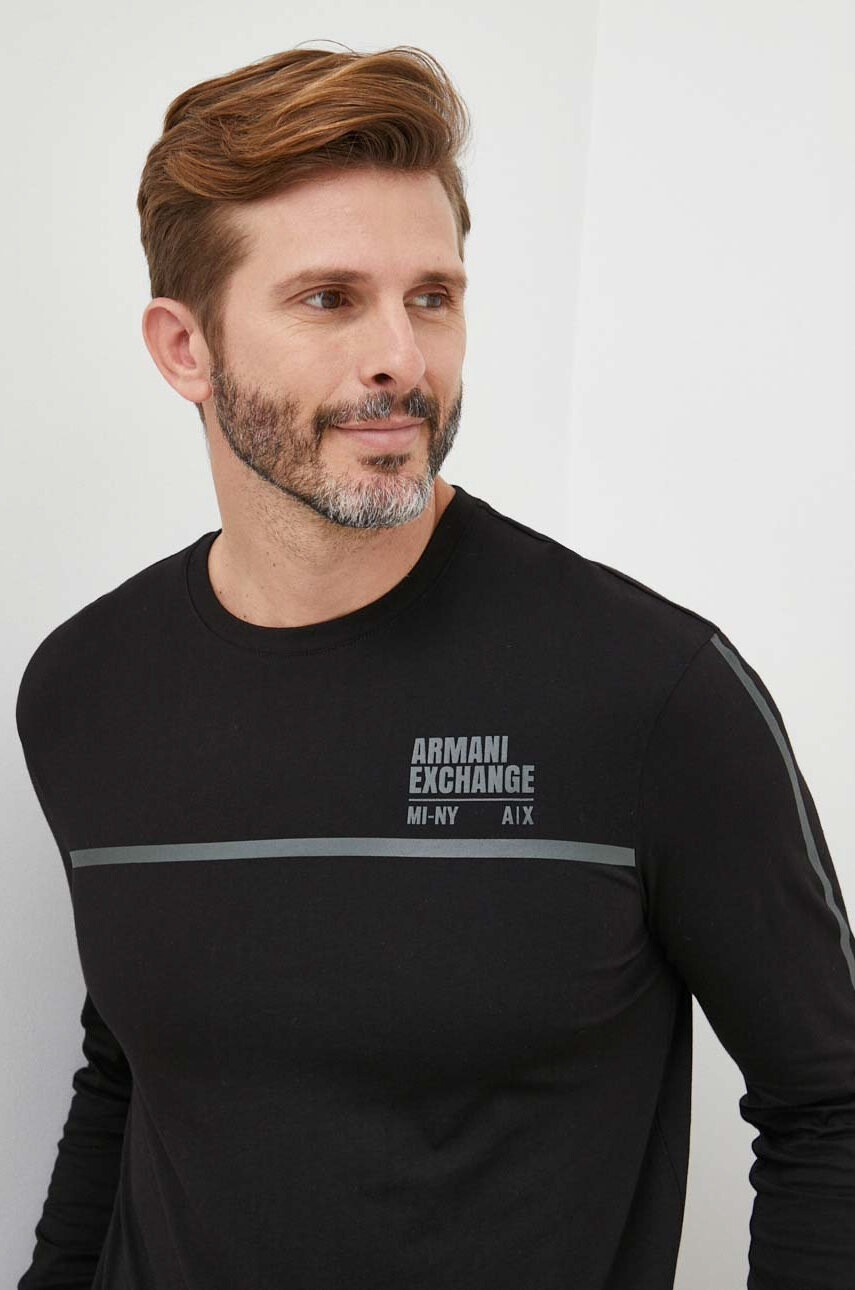 Armani Exchange Памучна блуза с дълги ръкави - Pepit.bg