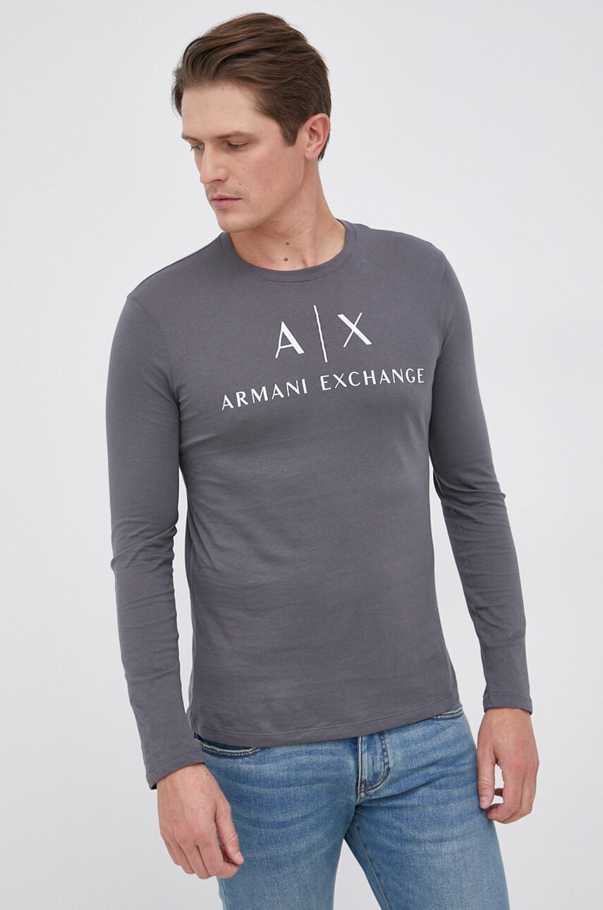 Armani Exchange Памучна блуза с дълги ръкави - Pepit.bg