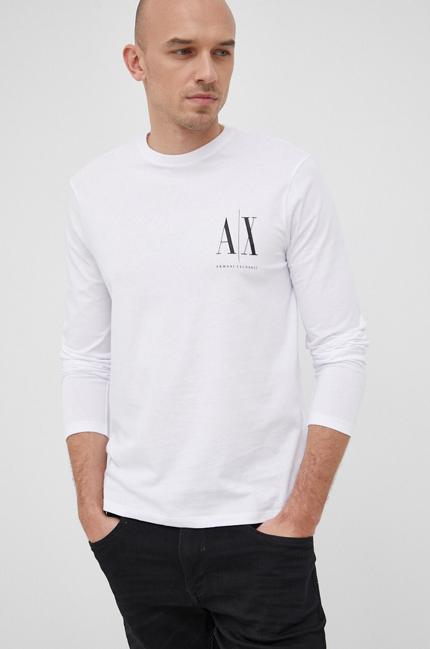 Armani Exchange Памучна блуза с дълги ръкави - Pepit.bg