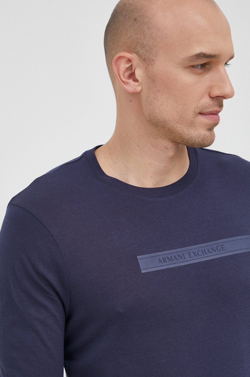 Armani Exchange Памучна блуза с дълги ръкави - Pepit.bg