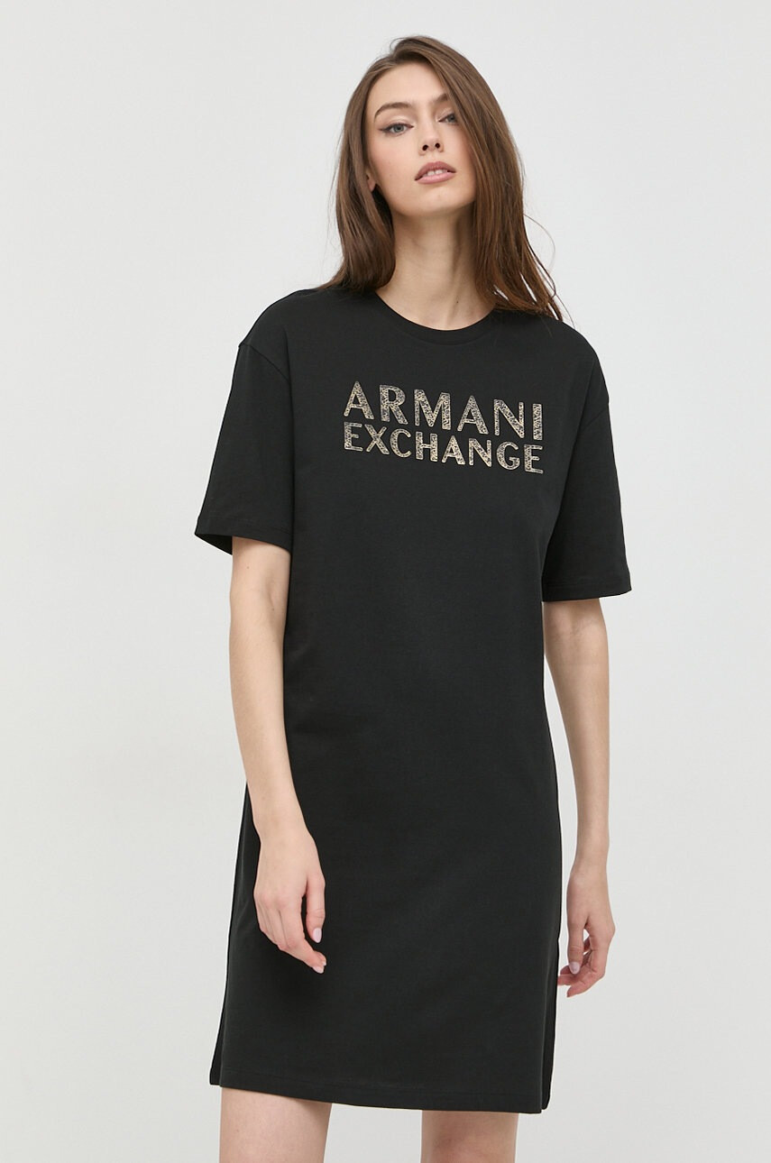 Armani Exchange Памучна рокля - Pepit.bg