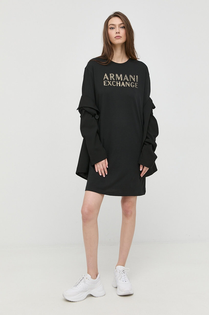 Armani Exchange Памучна рокля - Pepit.bg