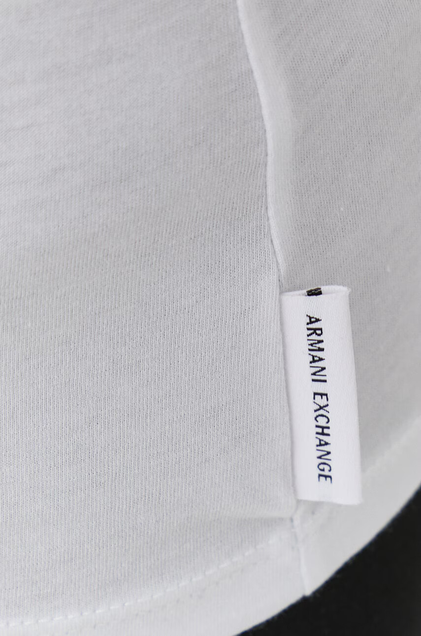 Armani Exchange Памучна тениска в бяло - Pepit.bg
