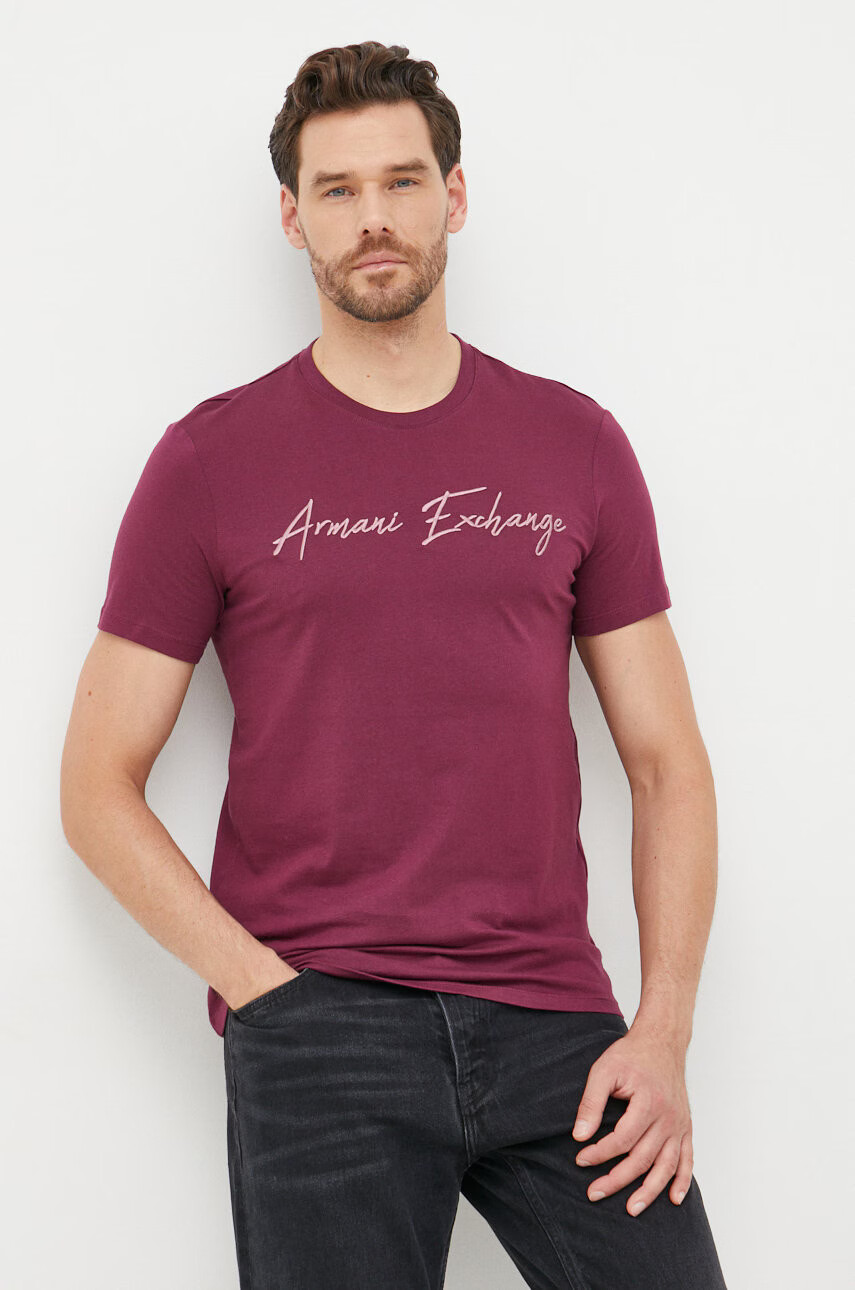 Armani Exchange Памучна тениска в бяло - Pepit.bg
