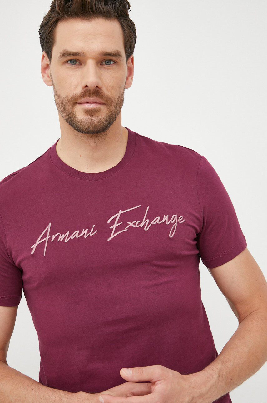 Armani Exchange Памучна тениска в бяло - Pepit.bg