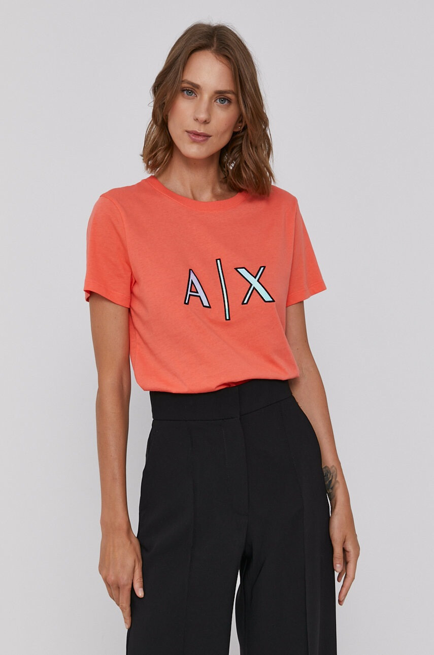 Armani Exchange Памучна тениска в бяло - Pepit.bg