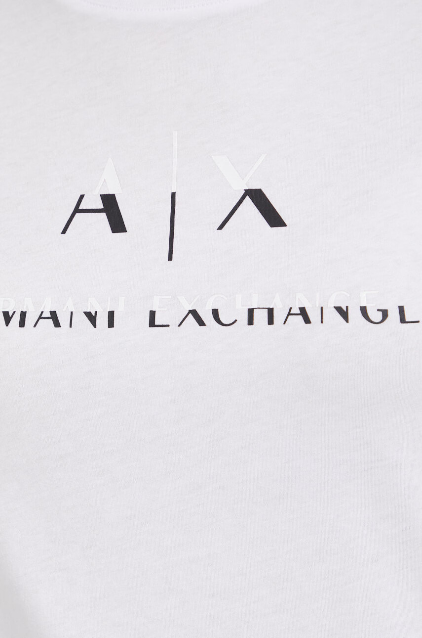 Armani Exchange Памучна тениска в бяло - Pepit.bg