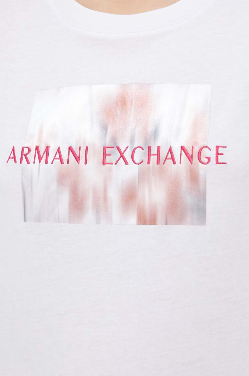Armani Exchange Памучна тениска в бяло - Pepit.bg