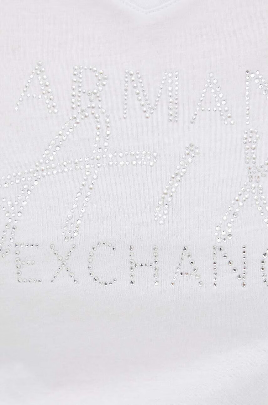 Armani Exchange Памучна тениска в бяло - Pepit.bg