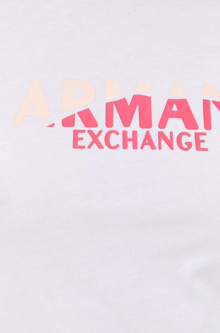 Armani Exchange Памучна тениска в бяло - Pepit.bg