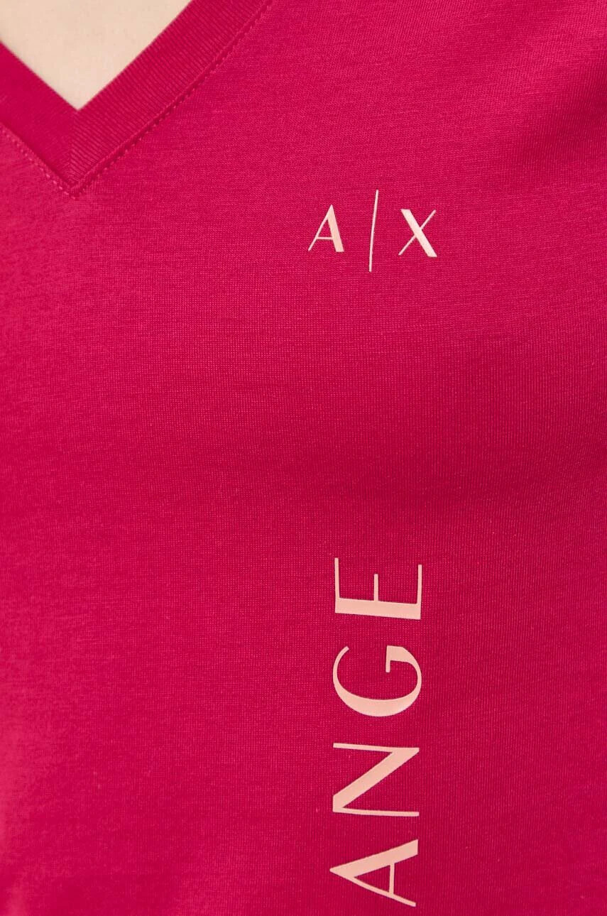 Armani Exchange Памучна тениска в розово - Pepit.bg