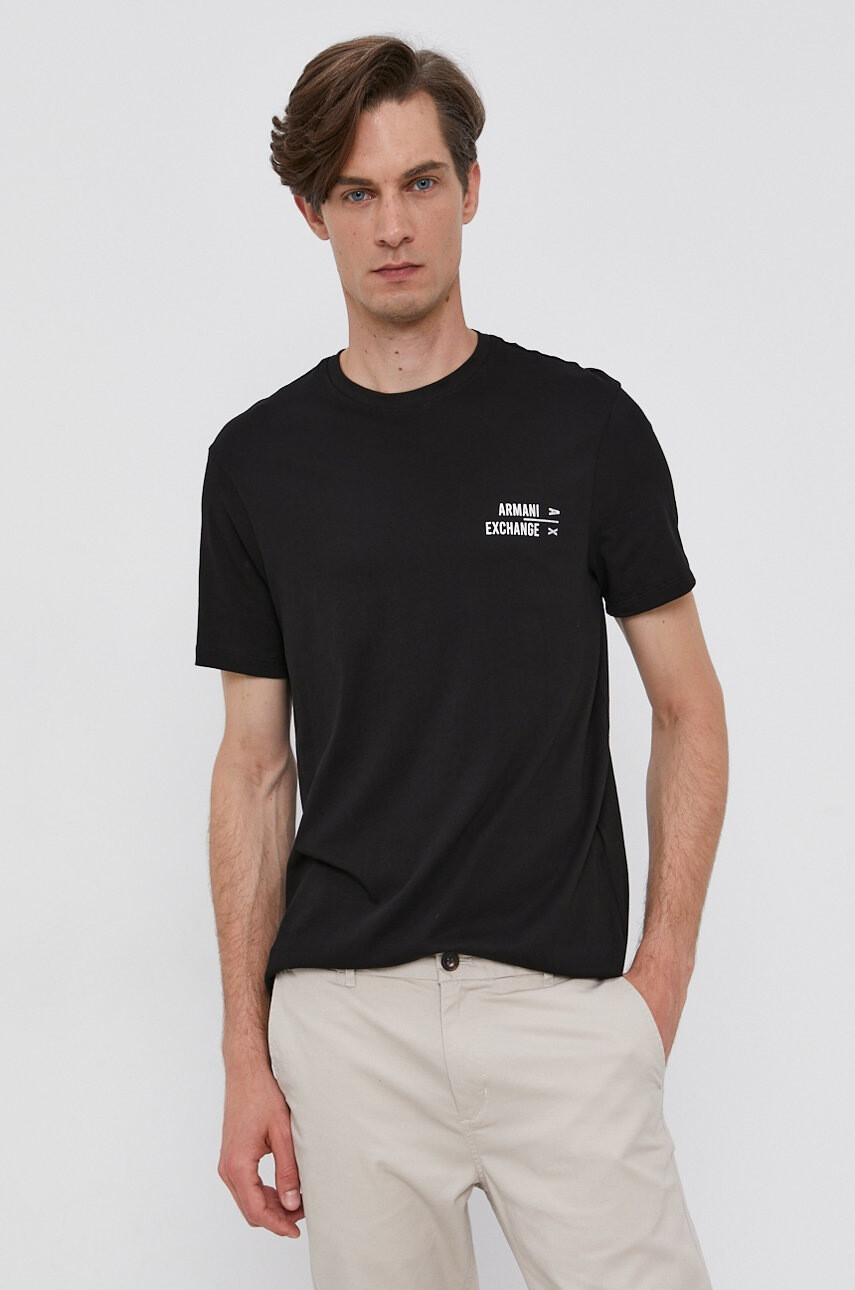 Armani Exchange Памучна тениска в бяло - Pepit.bg