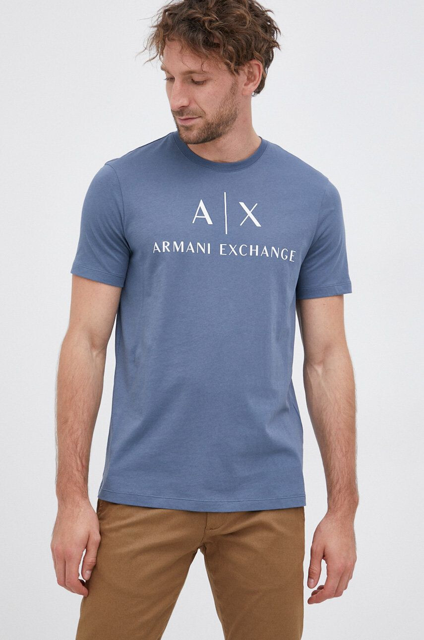 Armani Exchange Памучна тениска с принт - Pepit.bg