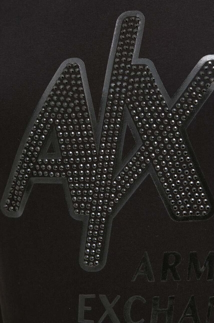 Armani Exchange Памучна тениска в черно - Pepit.bg