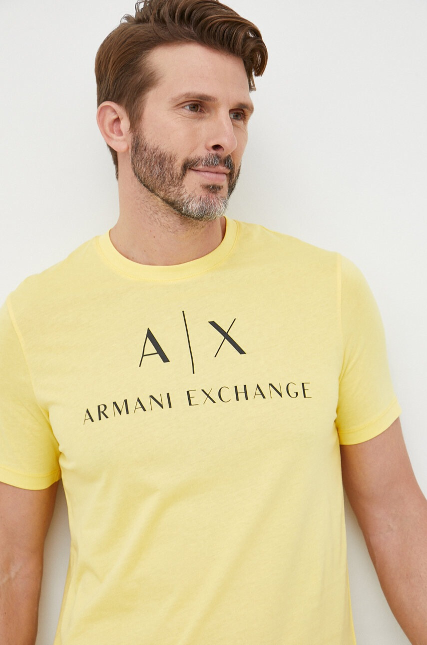 Armani Exchange Памучна тениска в бяло - Pepit.bg