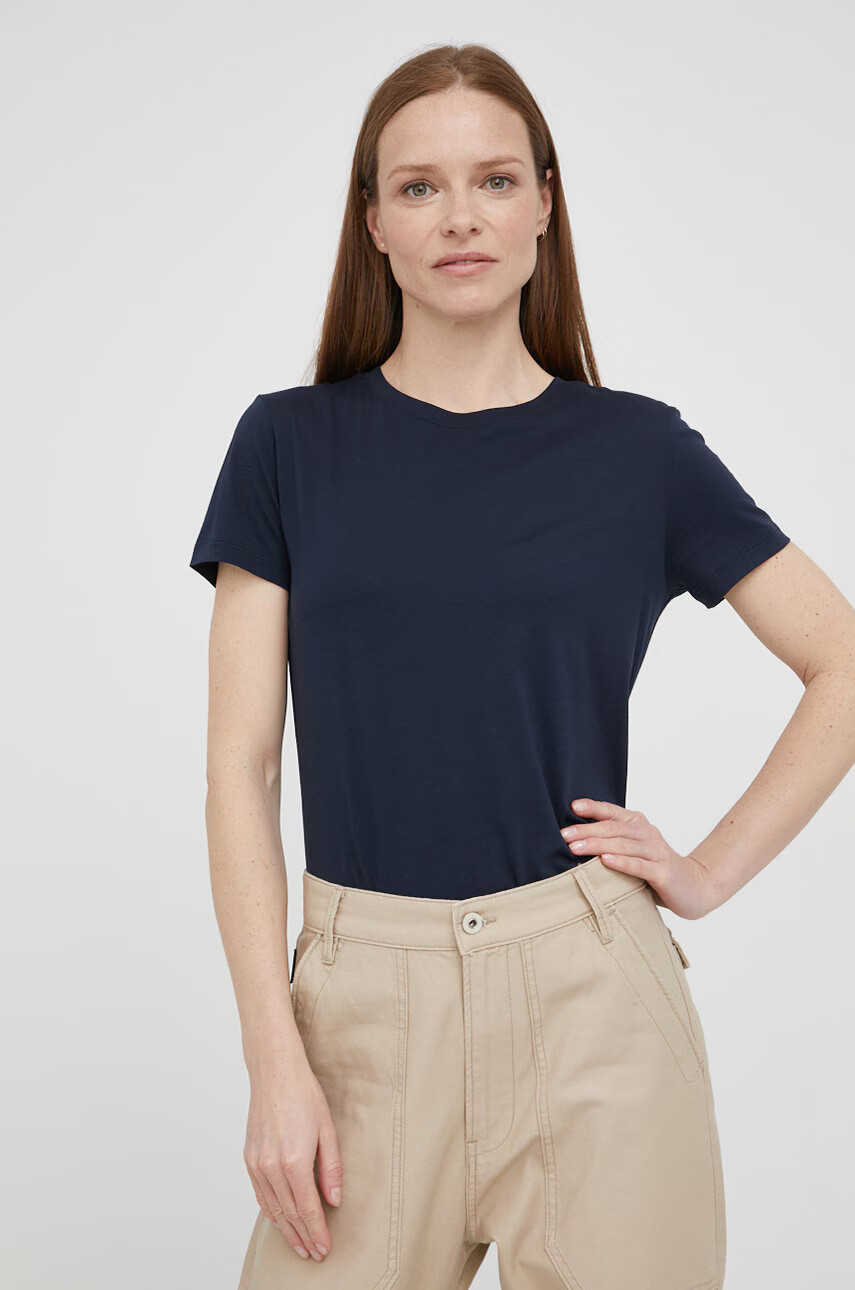 Armani Exchange Памучна тениска в тъмносиньо - Pepit.bg