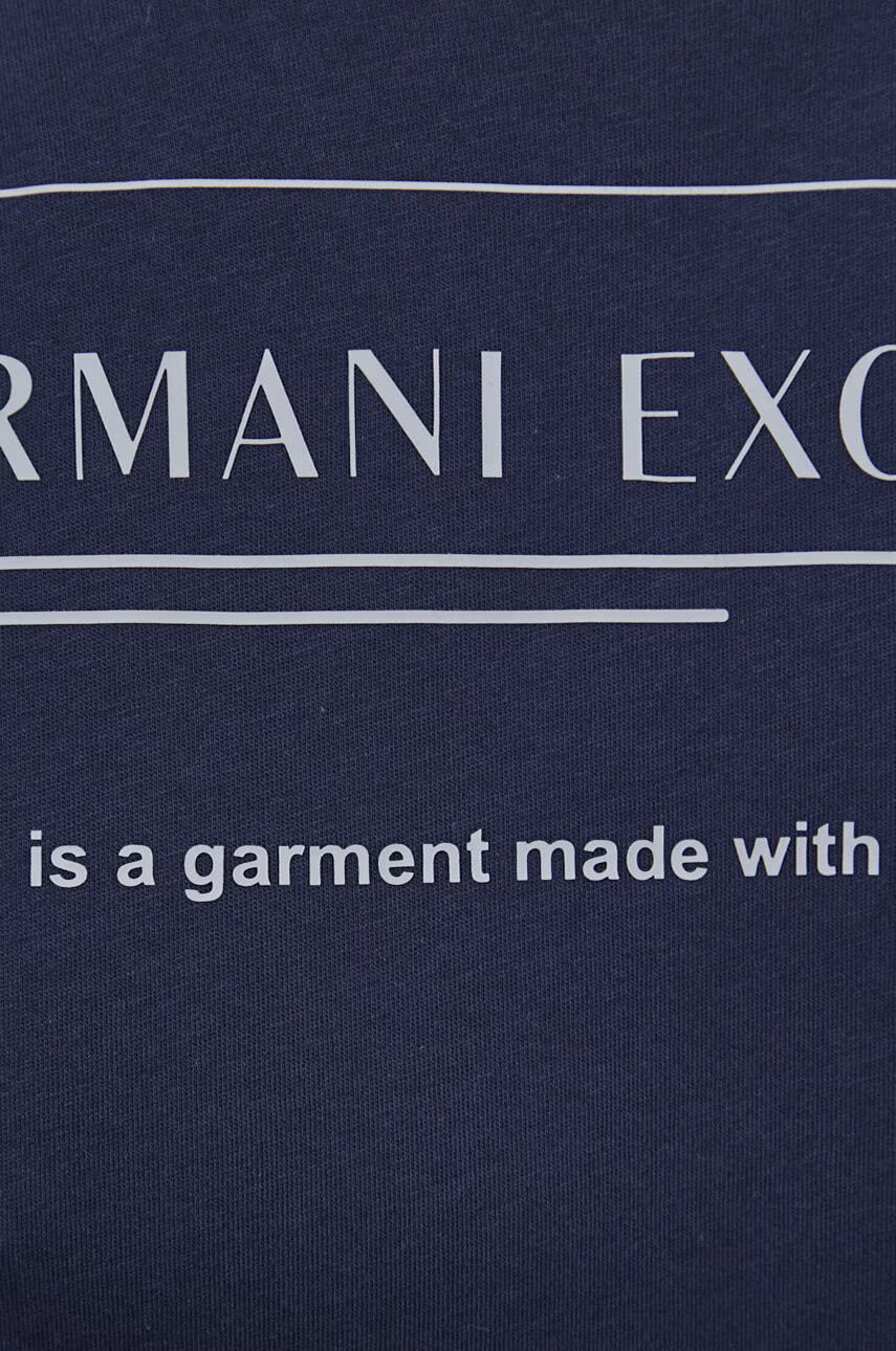 Armani Exchange Памучна тениска в тъмносиньо - Pepit.bg