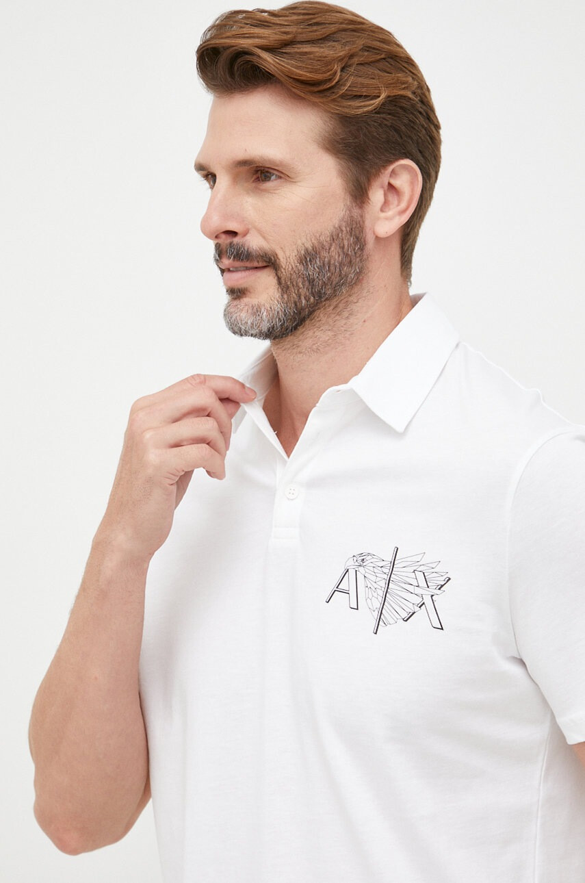 Armani Exchange Памучна тениска с яка - Pepit.bg