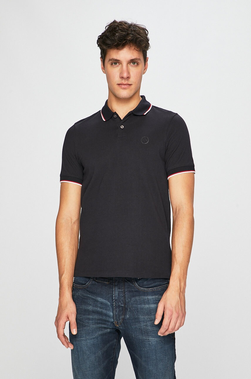 Armani Exchange Памучна тениска с яка - Pepit.bg