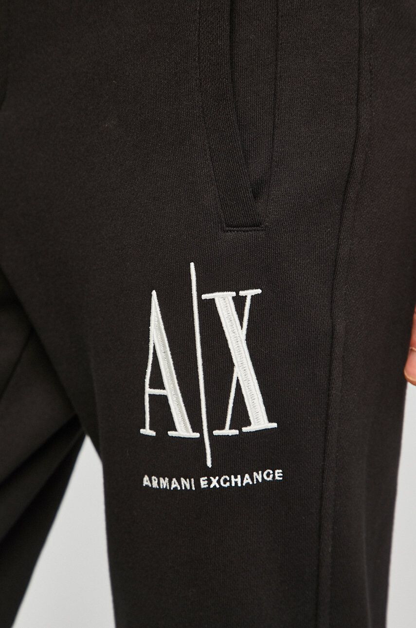 Armani Exchange Панталон мъжки в черно с изчистен дизайн - Pepit.bg