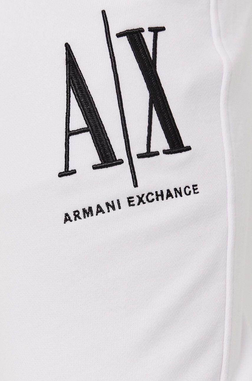 Armani Exchange Панталон мъжки в бяло с изчистен дизайн - Pepit.bg