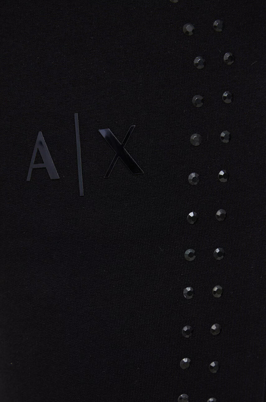 Armani Exchange Панталони дамски в черно с апликация - Pepit.bg