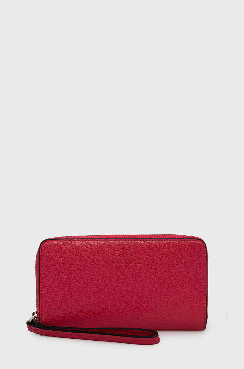 Armani Exchange Портфейл дамски в червено - Pepit.bg