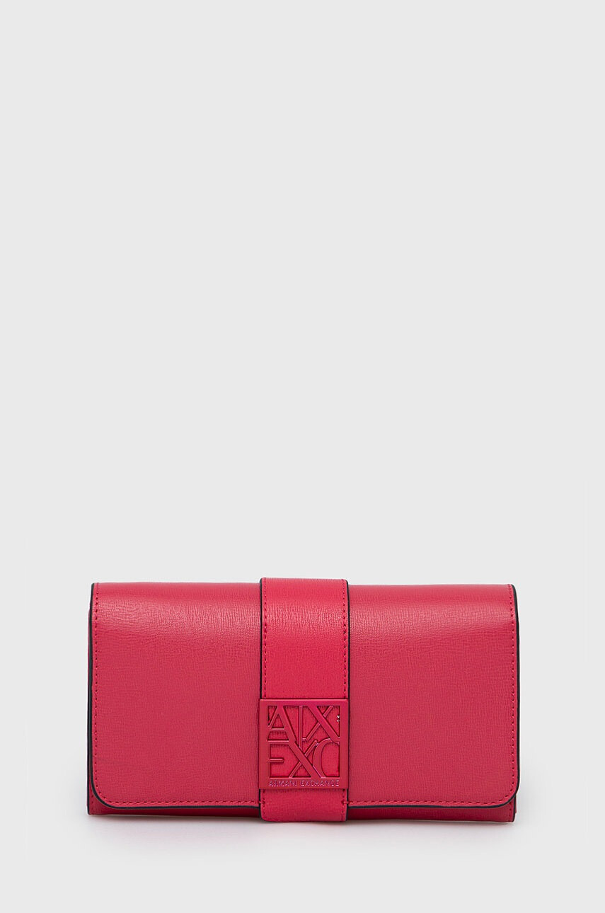 Armani Exchange Портфейл дамски в розово - Pepit.bg