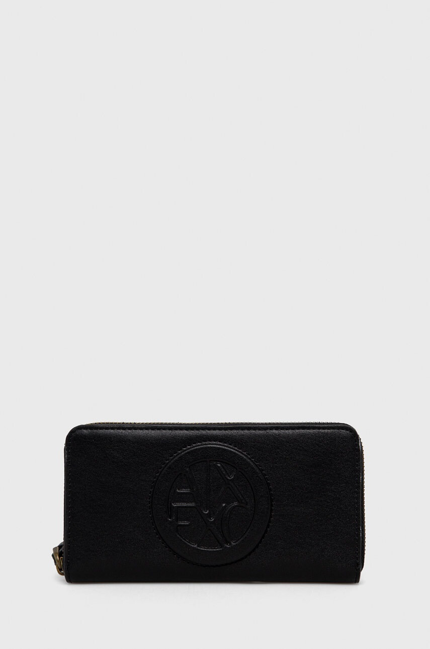 Armani Exchange Портфейл дамски в черно - Pepit.bg