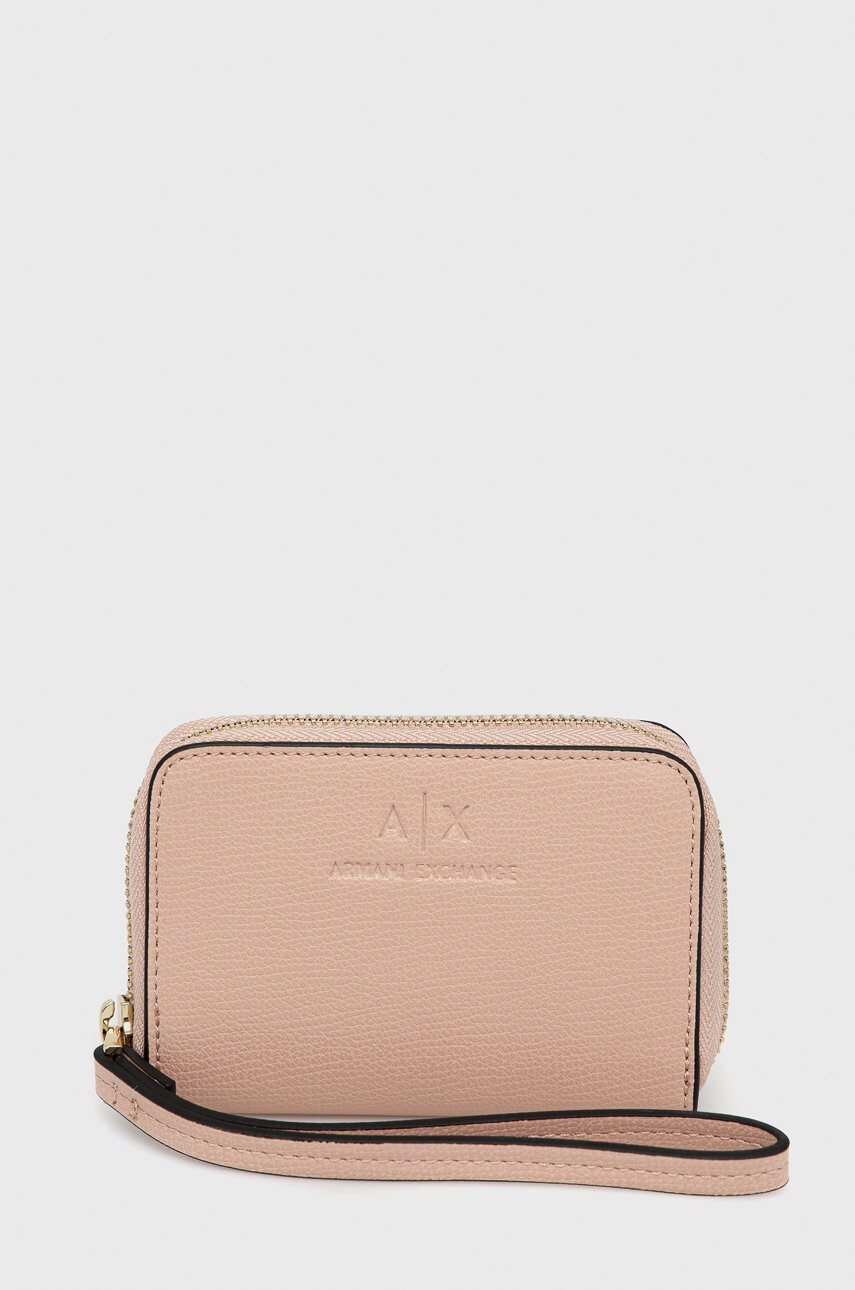 Armani Exchange Портфейл дамски в розово - Pepit.bg