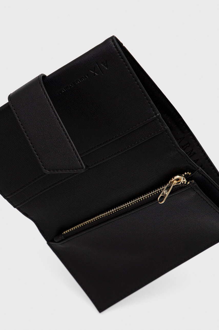 Armani Exchange Портфейл дамски в черно - Pepit.bg