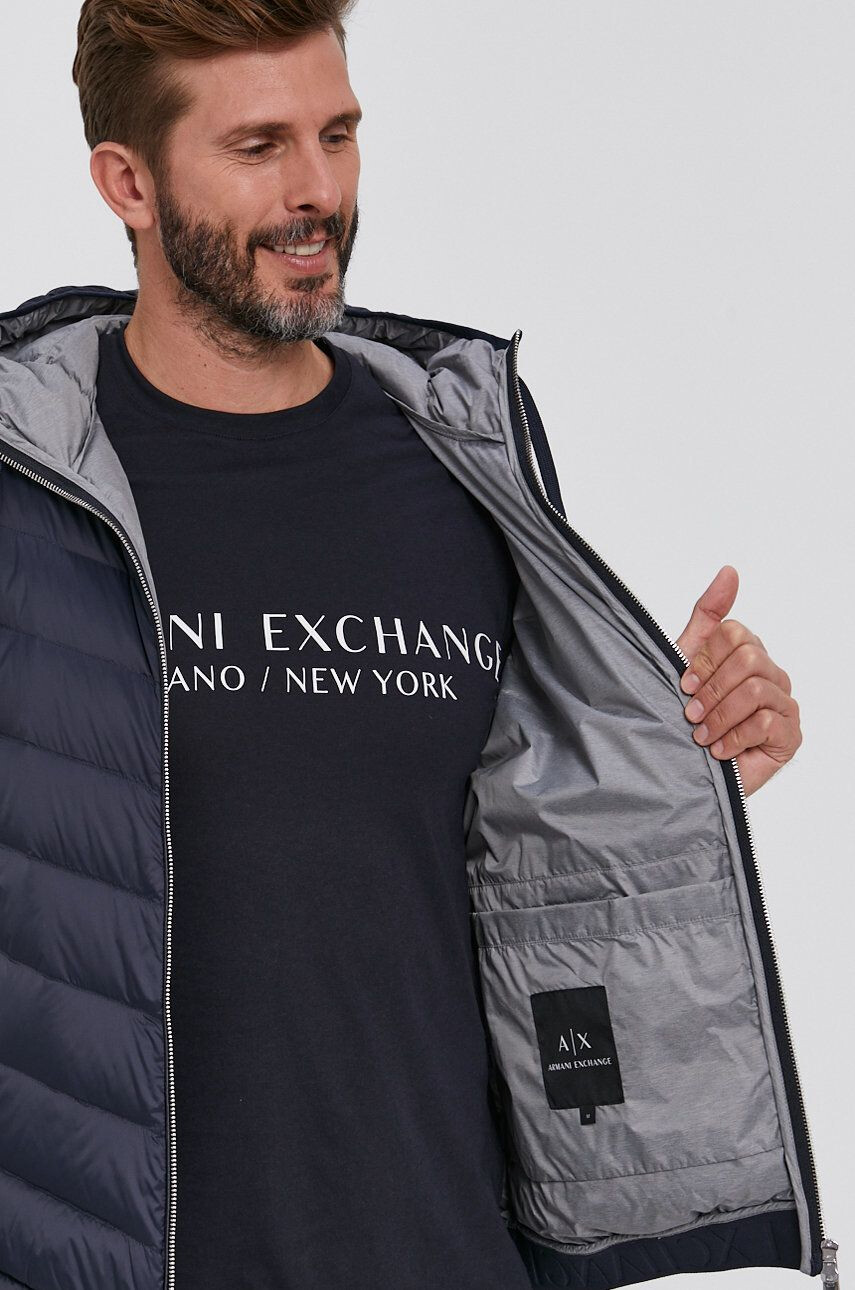 Armani Exchange Пухено яке мъжко в тъмносиньо със зимна изолация - Pepit.bg