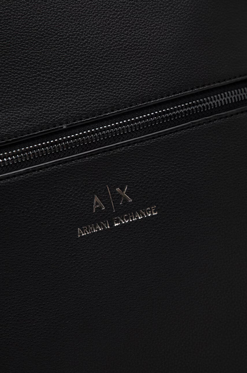 Armani Exchange Раница мъжки в черно голям размер с изчистен дизайн - Pepit.bg