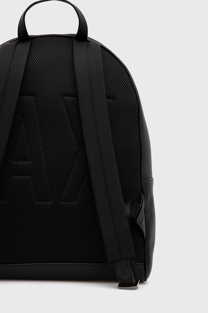 Armani Exchange Раница мъжки в черно голям размер с изчистен дизайн - Pepit.bg