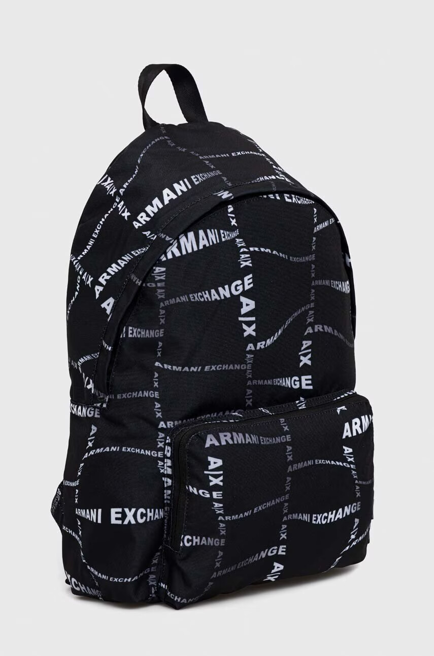 Armani Exchange Раница в черно голям размер с десен - Pepit.bg