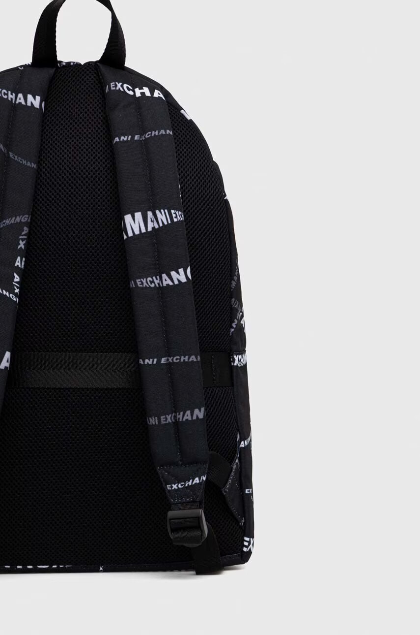 Armani Exchange Раница в черно голям размер с десен - Pepit.bg