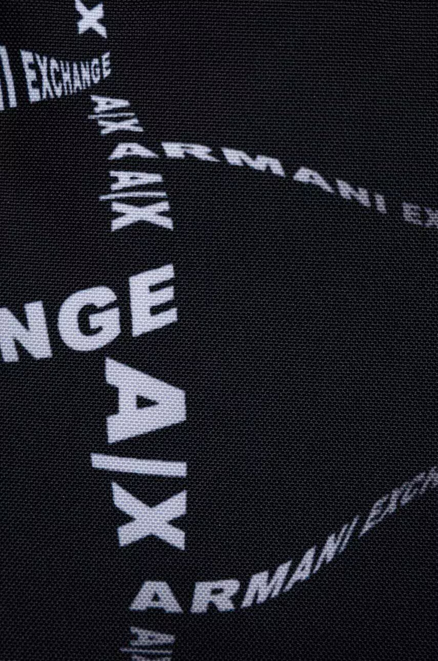 Armani Exchange Раница в черно голям размер с десен - Pepit.bg