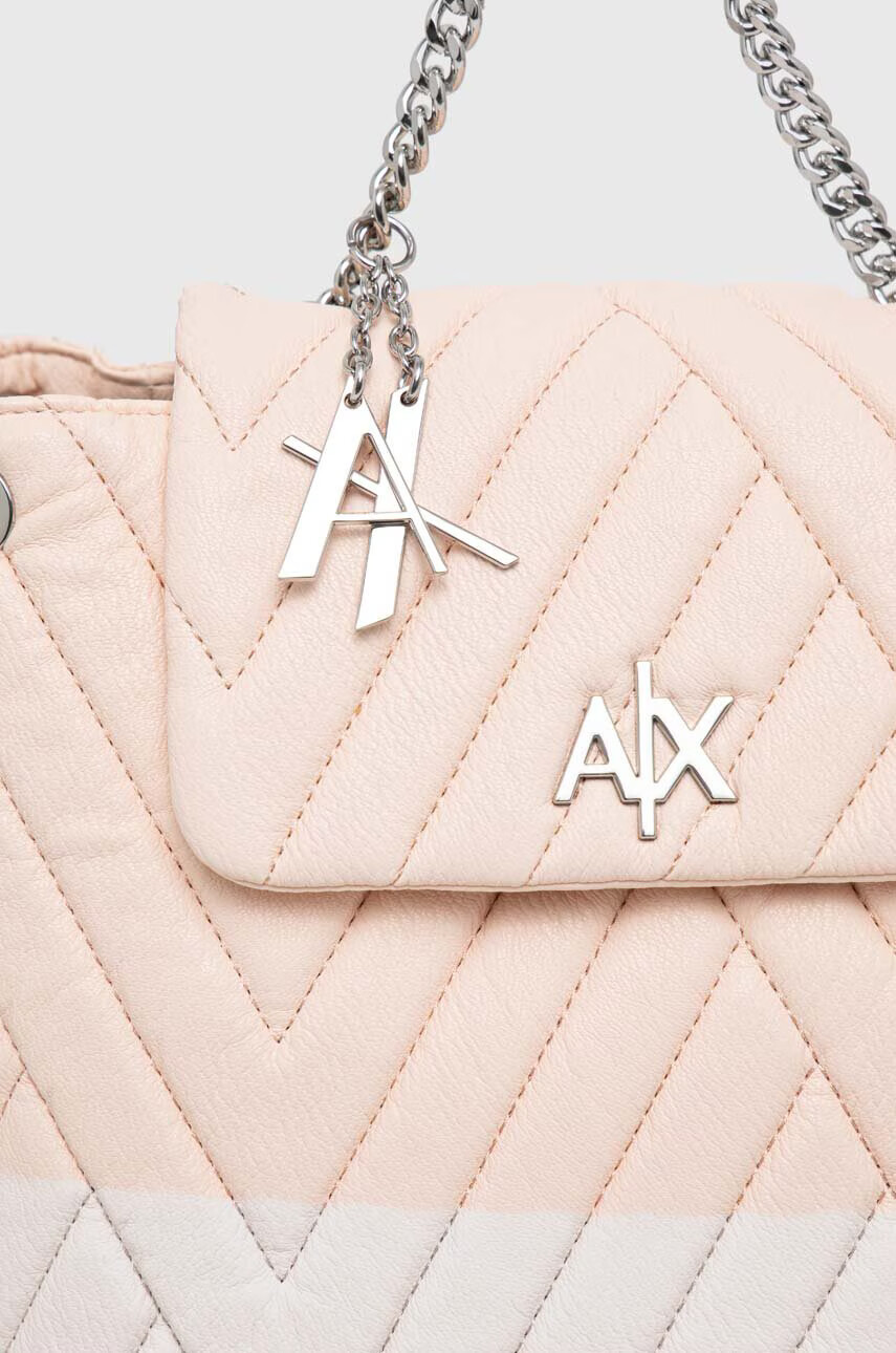 Armani Exchange Раница в бежово малък размер с изчистен дизайн - Pepit.bg