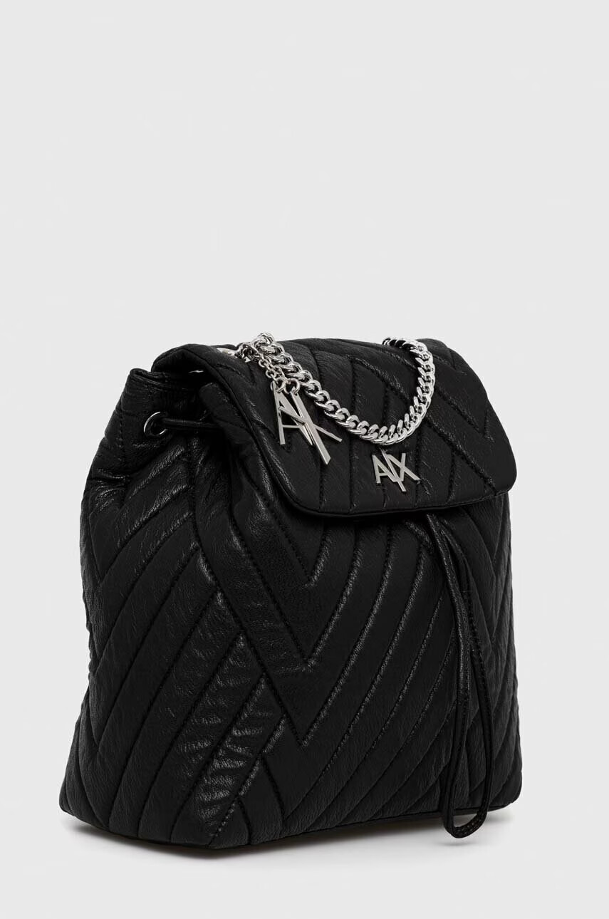 Armani Exchange Раница в черно малък размер с изчистен дизайн - Pepit.bg