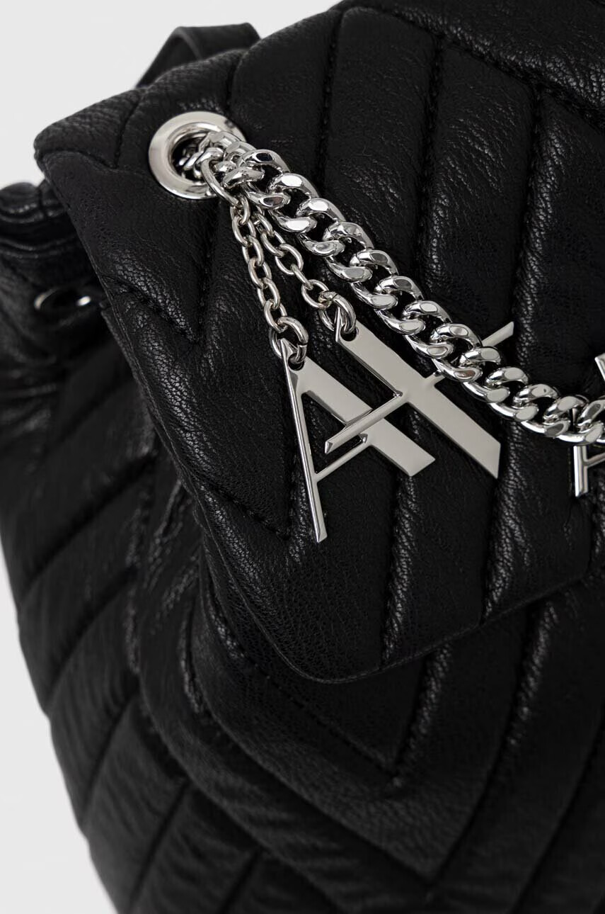 Armani Exchange Раница в черно малък размер с изчистен дизайн - Pepit.bg