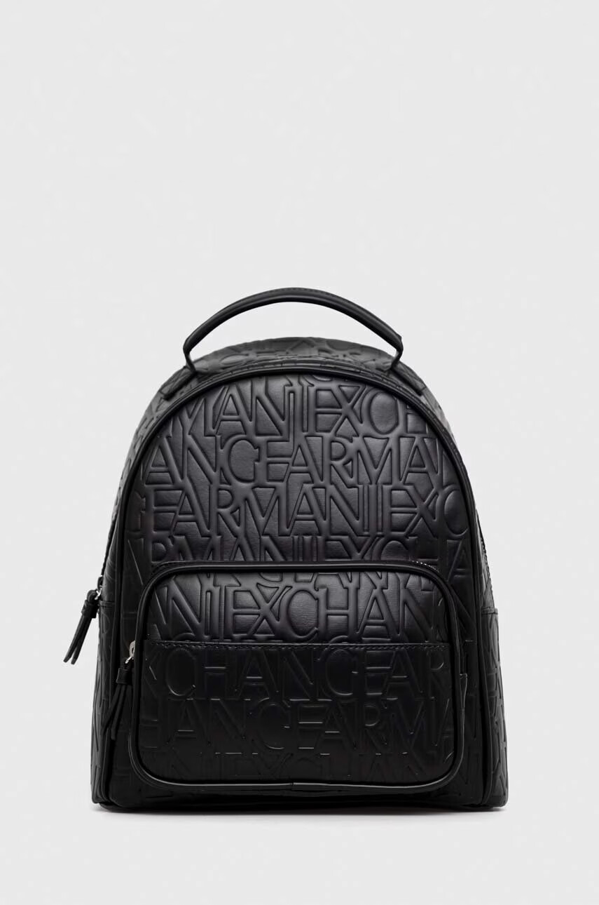 Armani Exchange Раница в черно голям размер с десен - Pepit.bg