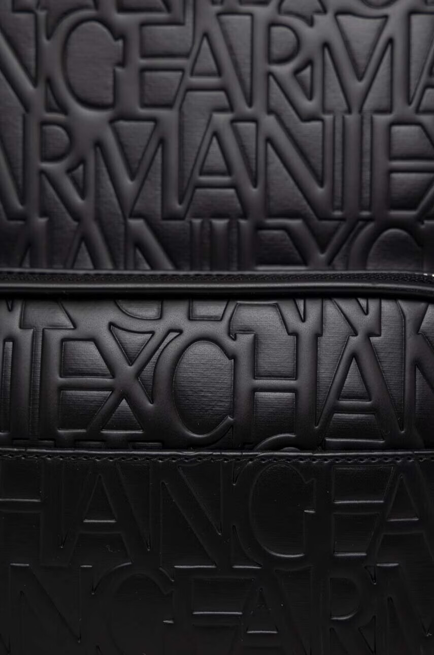 Armani Exchange Раница в черно голям размер с десен - Pepit.bg