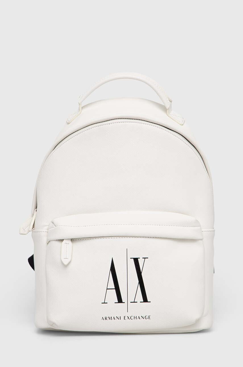 Armani Exchange Раница в бяло малък размер с принт - Pepit.bg